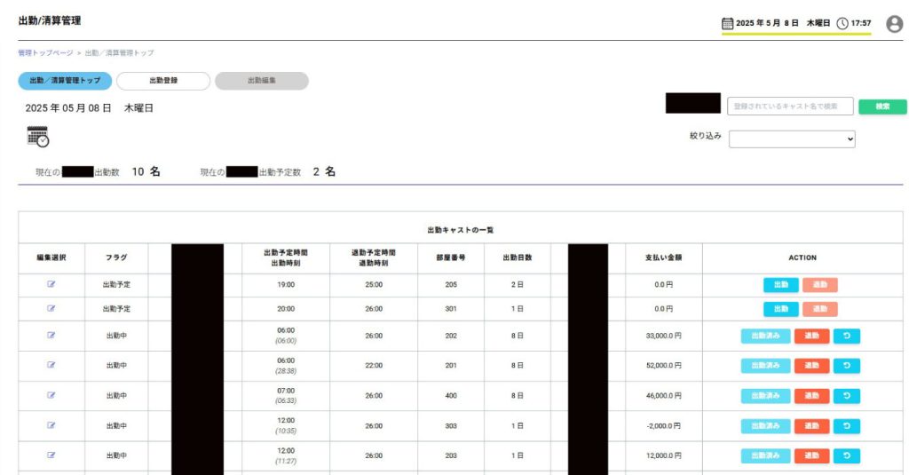 勤怠管理のシステム